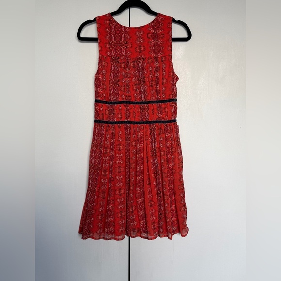 Abercrombie & Fitch Red Orange Floral Dress M - Picture 2 of 2